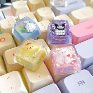 个性键帽单个定制透光库洛米玉桂狗滴胶树脂键帽机械键盘手工礼物