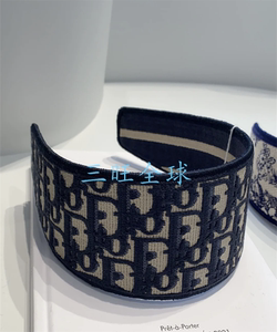 正品代购dior/迪奥 头箍 发箍 藏青色 老花 发饰 迪奥