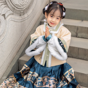 丸子小妹妹原创2020新款拜年汉服女童秋冬棉袄加厚套装古风中国风