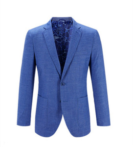 海剪标男装修身小西装商务休闲春季文艺英伦绅士气质通勤蓝色西服