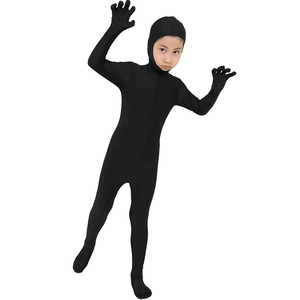 六一节儿童连体全包衣 隐身衣 黑色打底衣小蝌蚪找妈妈舞台表演服