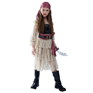 女童海盗裙 帅气小海盗cos扮演服饰 化妆舞会派对海盗舞台表演服