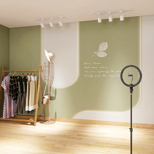 童装服装店直播间背景墙壁纸玩具儿童母婴店前台几何logo带货墙纸