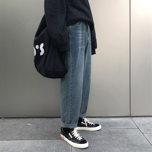 cec裤子女直筒韩版百搭怪味少女学生时尚潮流宽松坠感阔腿牛仔裤