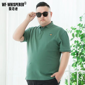 肥佬夏装纯棉短袖t恤加肥加大码男士翻领半袖polo衫超大码300斤哥