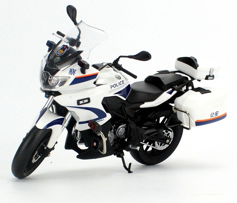 原厂钱江摩托车中国警车版玩具摆件贝纳利黄龙600合金铁骑车z