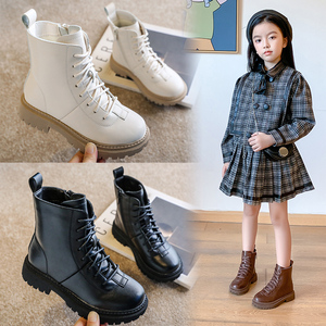 女童马丁靴秋冬新款时尚公主洋气大童靴子软底英伦风童鞋儿童短靴