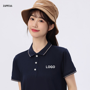 定制T恤工作服冰丝翻领短袖广告文化POLO衫女透气夏季体恤印logo