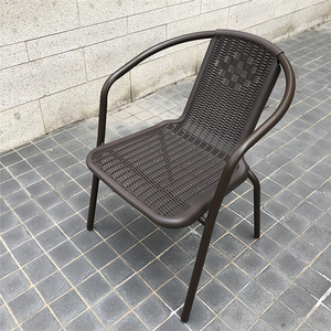 户外休闲阳台庭院铁艺仿藤单人背靠椅子咖啡店奶茶店外摆防水防晒