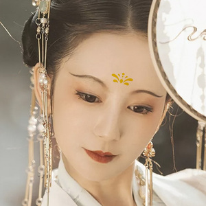 烫金眉心贴汉服古装金色花钿额头印花儿童纹身贴防水女持久小贴纸