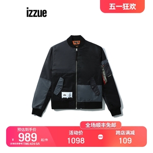 izzue x ALPHA INDUSTRIES联乘男装飞行员夹克拼接棉服外套7202W