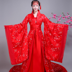 中式传统婚服贵妃唐装喜服男女情侣装女古装新娘汉服拖尾婚服大托