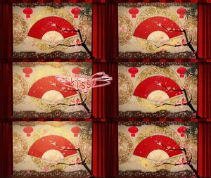 小品戏曲相声帷幕开场中国风春节新年喜庆晚会led大屏视频素材