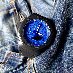 卡西欧手表g-shock蓝色腰果花硬碰硬ga-2100bp-1 gw-b5600bp 700