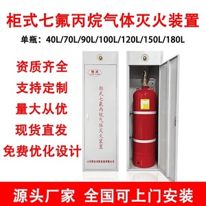 精消消防单双柜式管网式气体七氟丙烷灭火装置40L70L90L100L120L