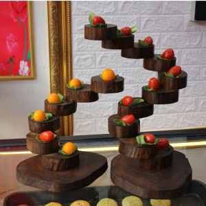 酒店创意农家特色菜私房招牌菜意境菜旋转步步高升盘时尚餐具木盘