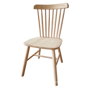 餐厅新款橡胶木白呸温莎椅 白茬椅子简欧实木凳子简约实木餐椅