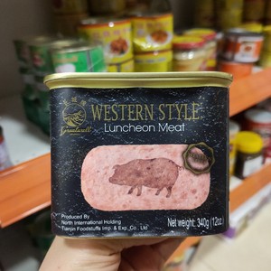 长城牌极尚小白猪午餐肉户外即食罐头340g纯肉无淀粉美食天津特产
