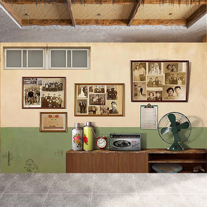 80年代怀旧壁纸复古摄影直播背景墙布老式电视机物件装饰墙纸壁画