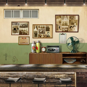 80年代怀旧壁纸复古摄影直播背景墙布老式电视机物件装饰墙纸壁画