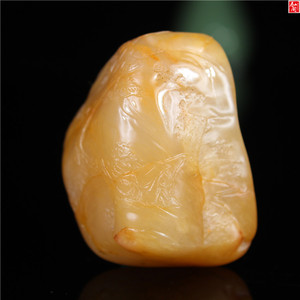 正宗福建寿山石石帝田黄之一白田黄石摆件-访友带鉴定证书收藏品