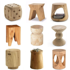 北欧实木树桩凳原木家用矮凳餐厅木墩圆凳酒店民宿摆件创意木凳子