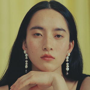 【artangels 艺术天使】 黑白不规则天然珍珠耳环