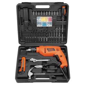 百得(black&decker)冲击钻工具箱 多功能550w冲击钻 手工具套装