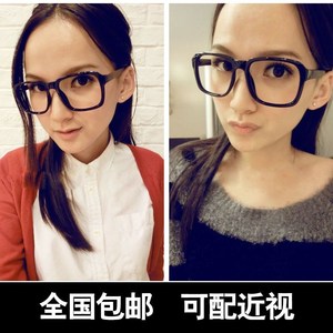韩版潮男女款无镜片眼镜架大框眼镜框眼镜非主流方框镜框可配近视