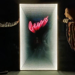 艺术深渊镜千层镜定制网红发光字无限镜面招牌背景墙霓虹灯门头