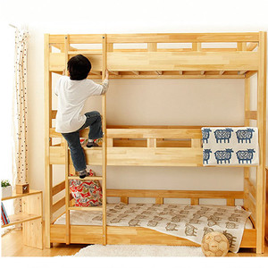 实木午托床三层床松木床幼儿园托管床可定制高低床儿童上下铺订做