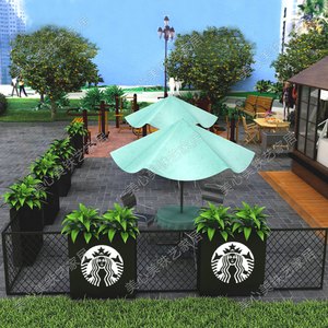 创意花架隔断花箱户外铁艺花坛咖啡厅外摆围栏花盆组合花槽落地式