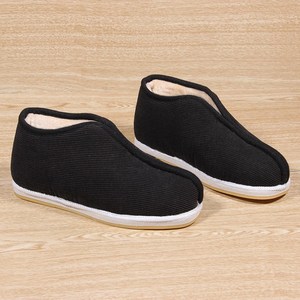 回力老北京布鞋手工千层底黑植绒男棉鞋爷爷鞋老头靴布底寿鞋男鞋