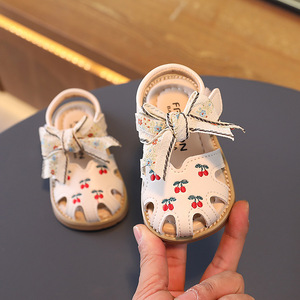 女童包头凉鞋夏季0-2周岁小女宝宝软底鞋子七八九十个月学步鞋15