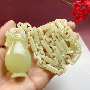 纯天然新疆和田玉若羌黄口料黄玉平安瓶一体链挂件男女款带证书
