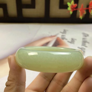 纯天然和田玉黄口料黄玉宽版手镯玉镯黄玉镯子54圈口发货证书