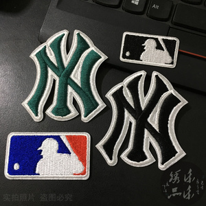 ny洋基队美国职业棒球logo布贴刺绣衣服徽章la可缝熨烫