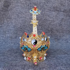 莲花冠 头冠 上清芙蓉冠 仿古冠手工莲花冠六角帽 太极冠手工制作