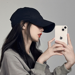 鸭舌帽女棒球帽硬顶加大头围加宽檐加深顶r显脸小2023春夏新款