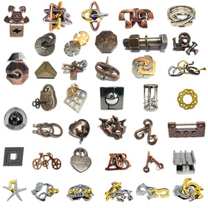 锌合金魔金鲁班锁成人智力解环解锁儿童益智玩具孔明锁全套高难度