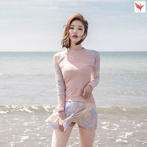 甜美少女游泳衣女装两件套保守分体式显瘦韩式新品网红显胸仙女风