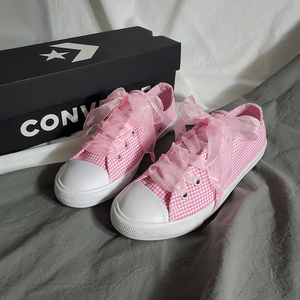 36码converse匡威休闲鞋女鞋低帮蝴蝶结丝带帆布鞋运动鞋560832c
