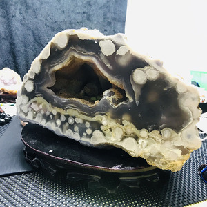 樱花玛瑙水晶原石天然笑口常开桌面摆件居家办公装饰件【直播间】