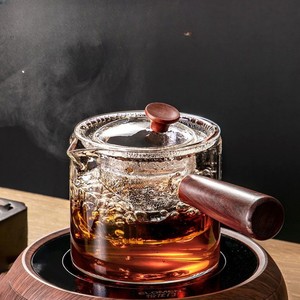 德国玻璃茶壶高档养生壶家用耐高温侧把泡茶器加热极简小煮茶单壶