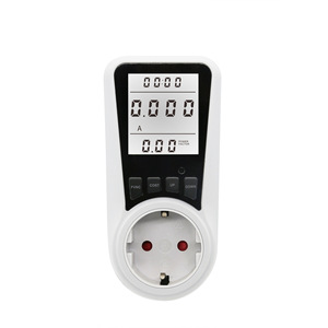 厂家供应欧规 背光功率计量插座 电压电流功率表 家电监测计费器