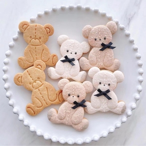 INS圣诞节可爱小熊饼干模具拼接造型卡通熊熊分体按压糖霜饼干模