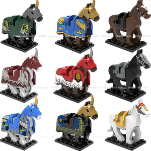 兼容乐高中古动物战马戒灵马配马鞍缰绳国产配件拼装积木人仔玩具