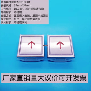 蒂森电梯按钮an213 g01超薄方形按键上下外呼开关门字片轿厢数字