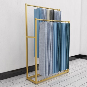两层窗帘展示架吊卡架子挂布料样品挂钩家纺布艺落地式展厅陈列架