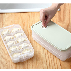 保鲜双层饺子盒冰箱收纳早餐速冻饺子馄饨盒分格冷冻盒